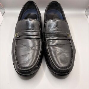 Bostonian Mens Black Leather Loafers Slip On Dress Shoes 29052 Size 8.5 D